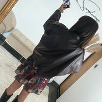 VESTE SIMILICUIRE BORDEAUX HAILEY