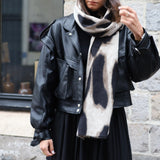 ECHARPE EN LAINE LEOPARD BEIGE GAELLE