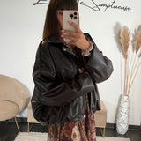 VESTE SIMILICUIRE CHOCO HAILEY