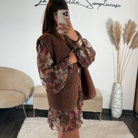 GILET SANS MANCHE MOUTON CHOCO