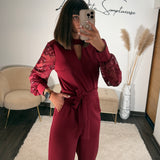 COMBINAISON BORDEAUX SEQUINS LAURE