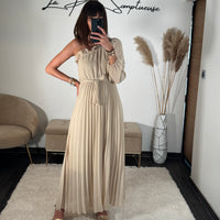 ROBE ASYMETRIQUE BEIGE PERRINE