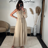 ROBE ASYMETRIQUE BEIGE PERRINE