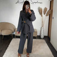 ENSEMBLE TAILLEUR GRIS FONCE JUDY