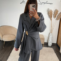 ENSEMBLE TAILLEUR GRIS FONCE JUDY