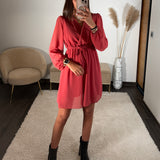 ROBE COURTE VIEUX ROSE ÉLISE