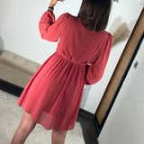 ROBE COURTE VIEUX ROSE ÉLISE