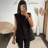 VESTE SANS MANCHE BLAZER NOIR NEO