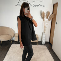 VESTE SANS MANCHE BLAZER NOIR NEO