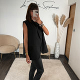 VESTE SANS MANCHE BLAZER NOIR NEO