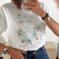 T-SHIRT BLANC VELO