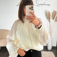 BLOUSE SATINE ECRUE LAURIE