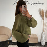 BLOUSE SATINE KAKI LAURIE