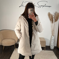 VESTE REVERSIBLE IMPERMEABLE LEOPARD BEIGE