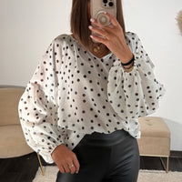BLOUSE BLANCHE POIS NOIR JOSY