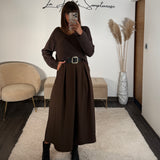 JUPE CEINTURE CHOCO NINON