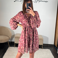 ROBE FLEURIE MAUVE CAPUCINE