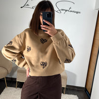 PULL SWEAT COEURS LEOPARD GRACY