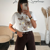 T-SHIRT BLANC PAPILLON