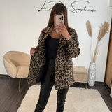 MANTEAU BLAZER LEOPARD EN LAINE RONY