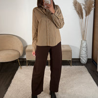 CHEMISE RAYEE TAUPE SANA