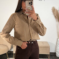 CHEMISE RAYEE TAUPE SANA