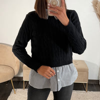 PULL CHEMISE NOIR GAEL