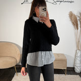 PULL CHEMISE NOIR GAEL