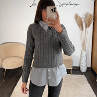 PULL CHEMISE GRIS GAEL