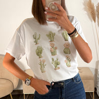 T-SHIRT BLANC CACTUS