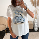 T-SHIRT BLANC COCCINELLE BLEU