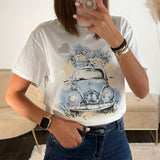 T-SHIRT BLANC COCCINELLE BLEU