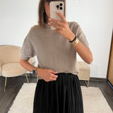 PULL TAUPE STRASS