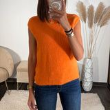 PULL SANS MANCHE ORANGE FERDA