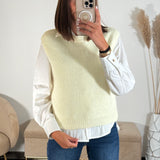 PULL SANS MANCHE JAUNE CLAIR FERDA