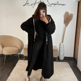 MANTEAU CAPUCHE NOIR VICTOR