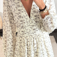 ROBE BEIGE FLEURIE CLAUDIA