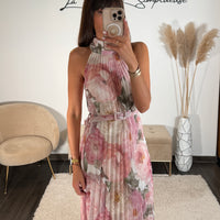 ROBE FLEURIE ROSE DAHLIA