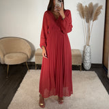ROBE LONGUE VIEUX ROSE/TERRACOTTA ELODIE