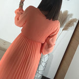 ROBE LONGUE PECHE/ORANGE ELODIE