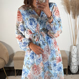 ROBE FLEURIE BLEU HORTENSE