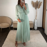 ROBE LONGUE VERT D'EAU ANGIE