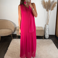 ROBE ASYMETRIQUE FUCHSIA VALERIA