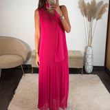 ROBE ASYMETRIQUE FUCHSIA VALERIA