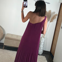 ROBE ASYMETRIQUE PRUNE VALERIA