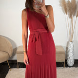 ROBE ASYMETRIQUE VIEUX ROSE/TERRACOTTA VALERIA