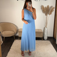 ROBE ASYMETRIQUE BABY BLUE VALERIA