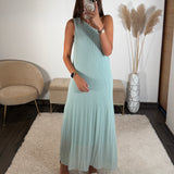 ROBE ASYMETRIQUE VERT D'EAU VALERIA