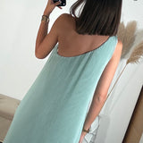 ROBE ASYMETRIQUE VERT D'EAU VALERIA