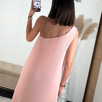 ROBE ASYMETRIQUE ROSE VALERIA